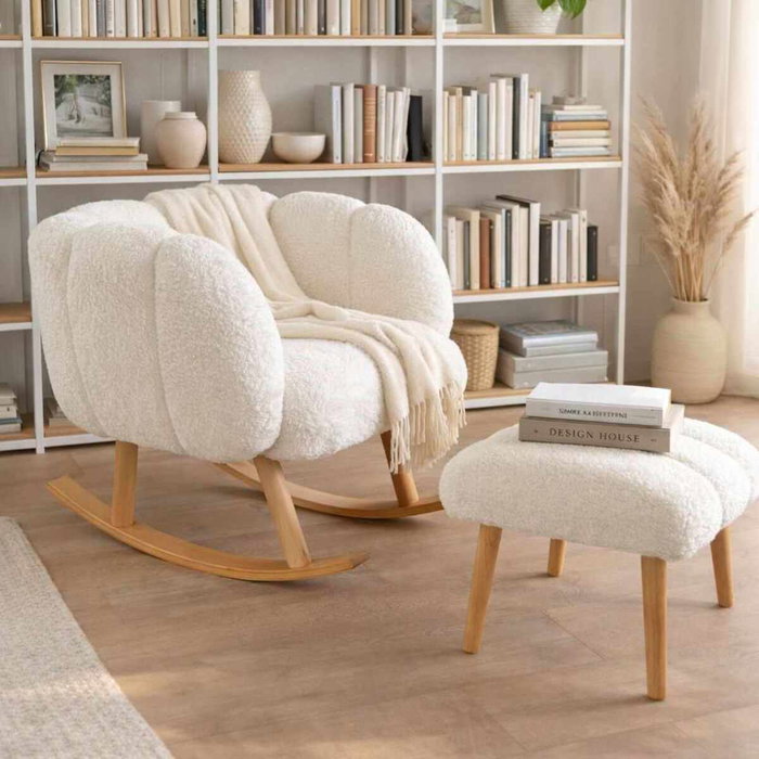 Atelier Del Sofa Lotus - Sillón y Puff Blanco